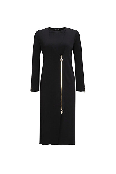 MISS DALIDA T25Y-6013 Missdalida Tricot Tunic with Sleeve Zipper Detail