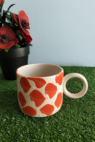Home Coffee Cup with Orange Speckles