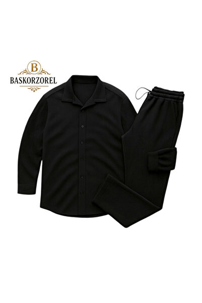 baskor zorel Men's Fitil Detailed Ottoman Shirt-Baggy