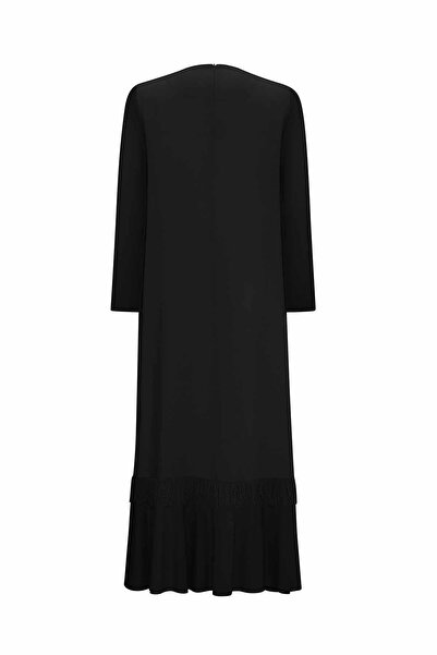 MISS DALIDA T25Y-4069 MISSDALIDA ETEK UCU PÜSKÜLLÜ KETEN ELBİSE