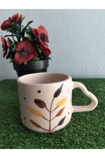 Home Coffee Cup “Brown Flower”