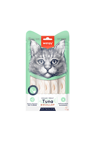 Schesir وانبي وجبة كريمية مكافآت بنكهة التونة والاسكلوب للقطط14 غ في 5 قطع