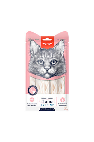 Schesir وانبي وجبة خفيفة كريمية بنكهة التونة والروبيان للقطط14 غ في 5 اظرف