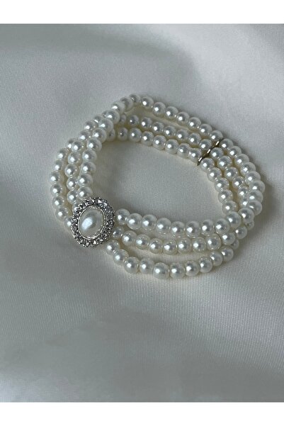 Twinssis Accessories Taşlı İncili Lastikli Wilma Bileklik