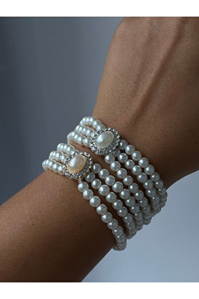 Twinssis Accessories Taşlı İncili Lastikli Wilma Bileklik