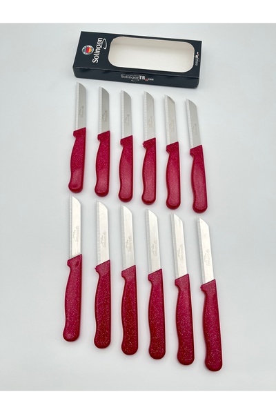 Solingen Orijinal Klever Simli 12 Adet Meyve Bıçağı Fuşya