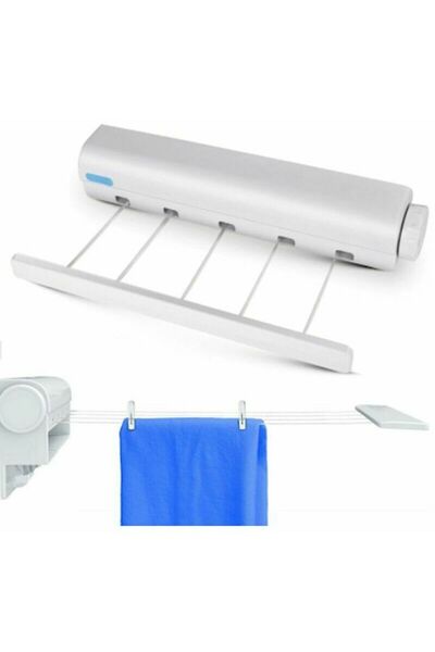 OEM Retractable laundry wire, ABS, extendable up to 3.75m, white