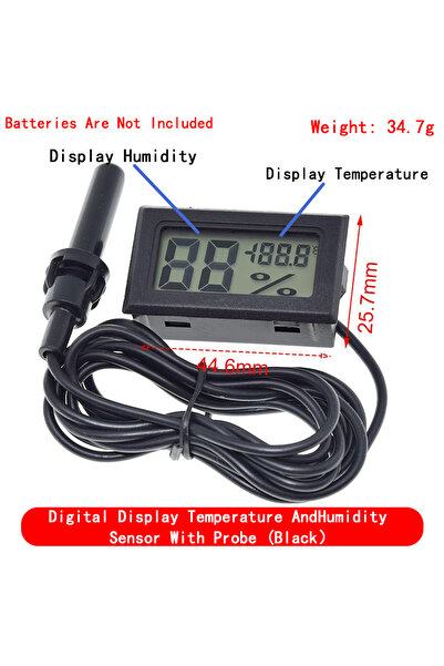 Choice1 مقياس حرارة رقمي صغير بشاشة LCD باللون الأسود FY-12 يُستخدم لقياس درجة حرارة الفريزر - ميزان حرارة الثلاجة 50-110 درجة مئوية
