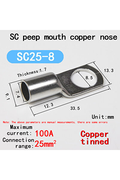 Choice5 10 قطع SC25-8 10 قطع/مجموعة 16~35 مم2 محطات سلك لحام كابل موصل بدلة S...