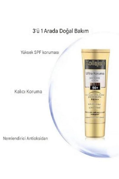 WOKALLI Collagen 3 Ü 1 Arada Doğal Bakım Yüksek Koruma SPF 90+ Yaşlanma Karşı...