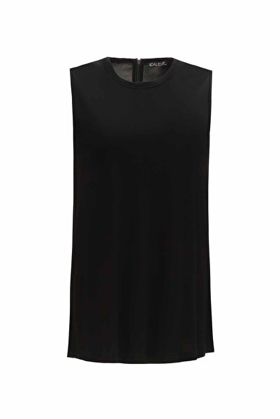 MISS DALIDA T25Y-6052 Missdalida Round Neck Solid Color Sleeveless Tunic