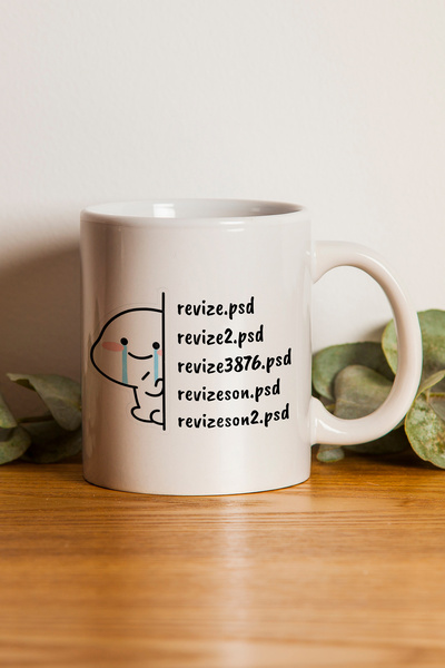 gavebutik Grafikerler İçin Revize Hediyelik Seramik Kupa Bardak Makinede Yıkanabilir