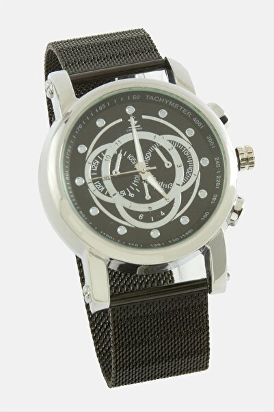TakÇalıştır Ahes Shopping Men's Wristwatch with Wicker Metal Strap