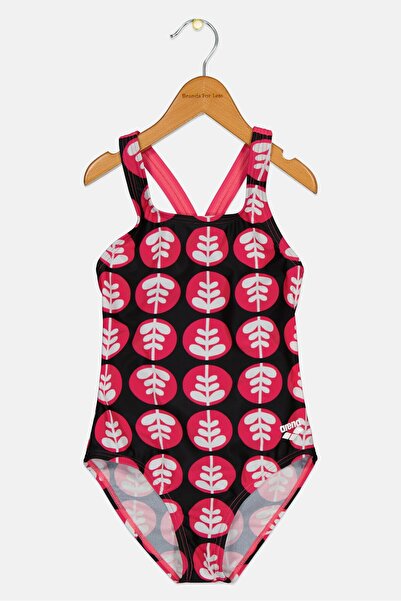 ARENA بدلة سباحة بلوما من قطعة واحدة بطبعة كاملة للبنات الصغار، متعددة الألوان