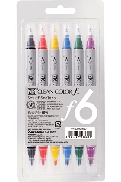 supertrend مجموعة أقلام ذات طرفين من كلين كولور 6 ألوان