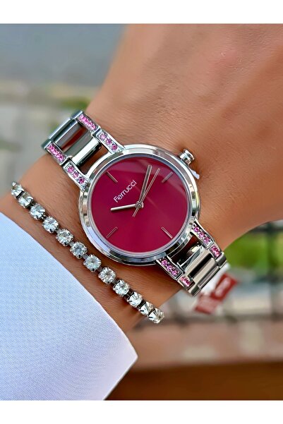 Ferrucci Kadın Kol Saati Orjinal Saat çelik Kordon Su Geçirmez Bileklik Hediyeli Gümüş Saat