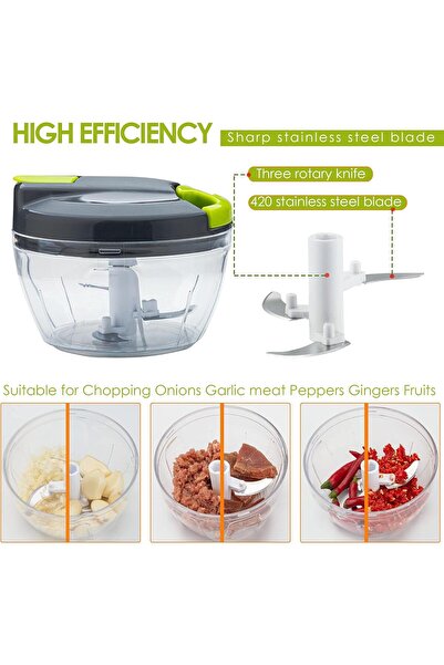 Hope Multi-Function Manual Food Chopper & Processors with Handle and Cover, Vegetable Chopper Shredder, G