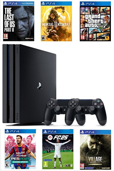 Sony Playstation 4 Pro 1 TB + 2. Ps4 Kol + 22 Dijital Oyunlu ( Yazılımsal Kırık Cihaz )