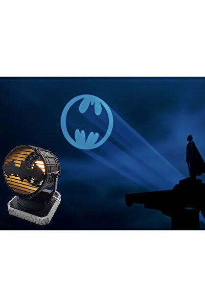 genomera Batman Şeklinde Duvara Yansıtmalı Gece Lambası (USB LED Işık İle Çal...