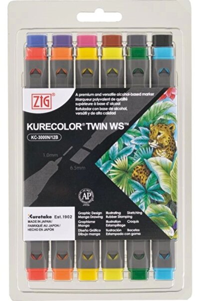 supertrend مجموعة أقلام تلوين كيوركولور توين إس 12 لونًا ألوان أساسية