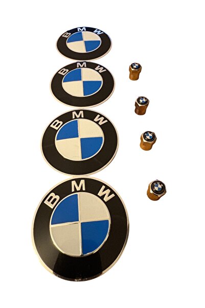 İKTUNING BMW LOGO 56 MM ALÜMİNYUM (MAVİ-BEYAZ) JANT GÖBEK STICKER 4 ADET BMW ...