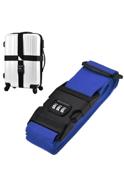 zola Luggage safety strap, adjustable, polypropylene, 400x5 cm, blue