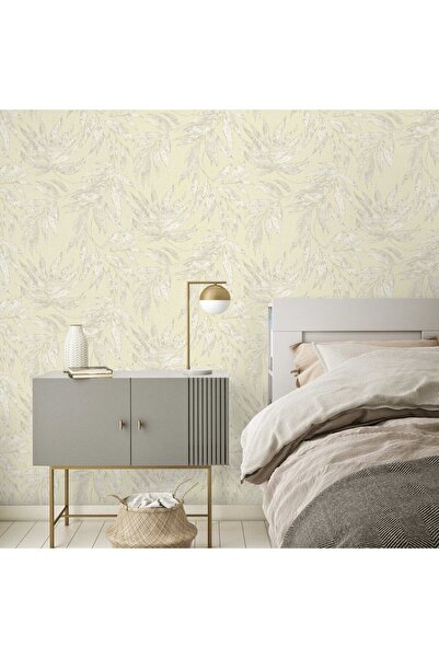Adawall Yaprak Desenli Duvar Kağıdı, Beyaz, Ephes 1012-1, 10,60 M²