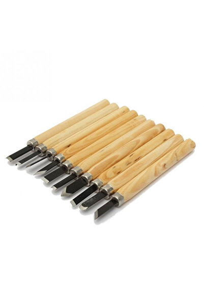 Epilons 10 Pieces Wood Sculpture Lathe Chisel Set Professional Carving Set for Lathe Beginners