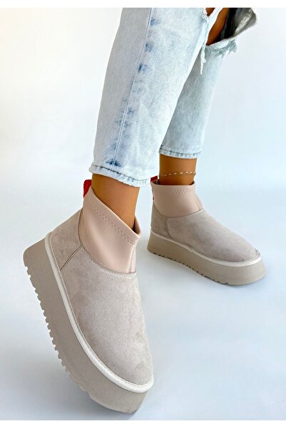 mall of gkc Μπότες Cuen Beige Suede - Lisinya