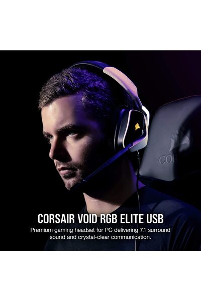 Corsair Void Elite RGB Wired Over-Ear Headset, White