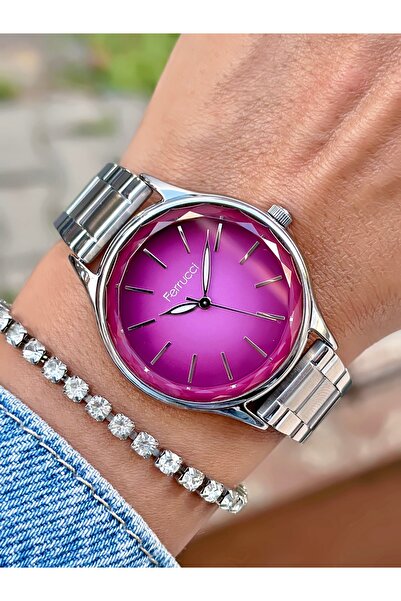 Ferrucci Kadın Kol Saati Orjinal Saat Çelik Kordon Su Geçirmez Bileklik Hediyeli Gümüş Saat
