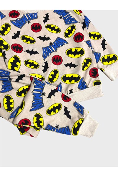 tusem butik homewear Set de pijamale de sezon pentru băieți, din bumbac, culoare bej, cu mâneci lungi