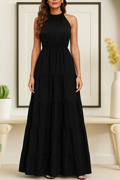 JANES Rochie micro cu imprimeu elastic pentru femei, fără mâneci, cu gât cu ș...