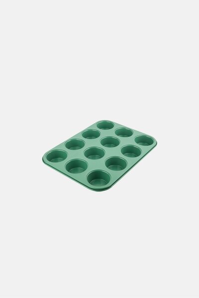 Phantom Chef Mini Muffin Bun Cupcake Baking Cake Pan, Green