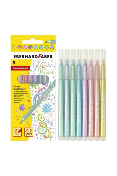 supertrend Glitter Pastel Simli Keçeli Kalem 8 Renk