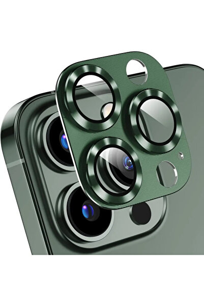 Choice For iPhone 15Pro Max green Camera Lens Protector Metal Ring Tempered Glass Cover For IPhone 15 16Plu