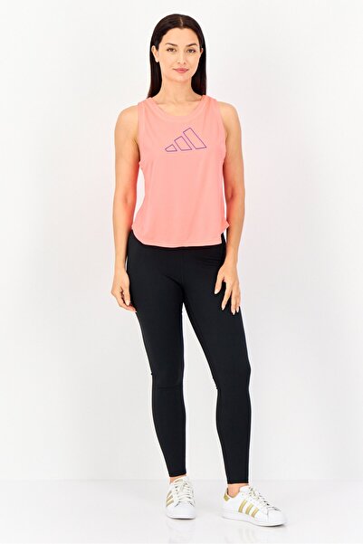 adidas Women Regular Fit Brand Logo Sleeveless Training Tank Top, Coral
