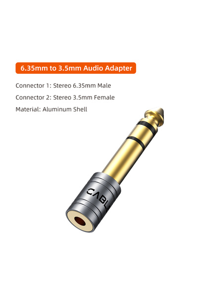 Choice1 6.35mm to 3.5mm CABLETIME Audio Converter 3.5mm Male To 6.35mm Female Connectors for Amplifier Speak