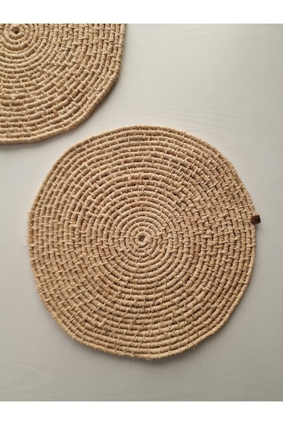 Hobi Kafe قطعتان من السبلا المصنوعة يدويًا من الرافيا الطبيعية بطول 35 سم - خ...