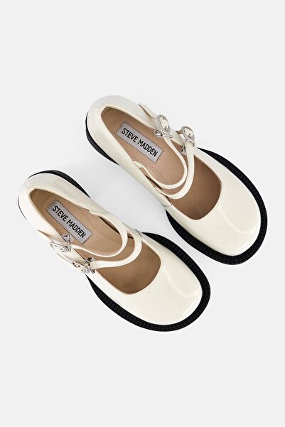 Steve Madden Women Andas Adjustable Buckle Casual Shoes, Off-White