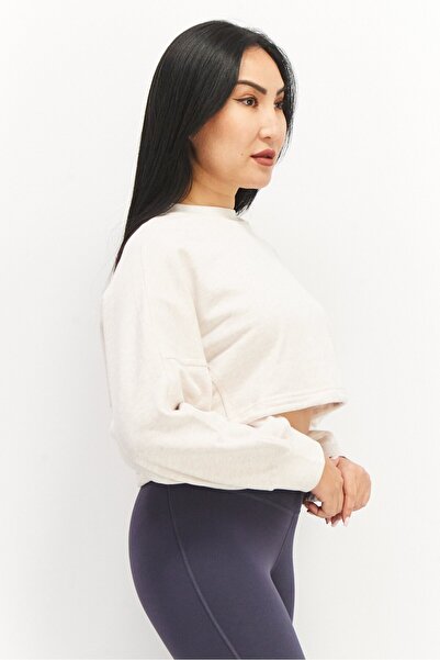 adidas Women Sportswear Fit Long Sleeve Brand Logo Sweatshirt, Pink Heather Combo