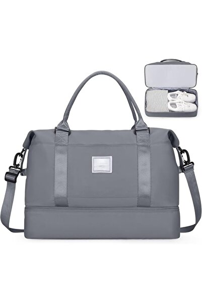 zola Sports travel bag, waterproof Oxford, shoe compartment, 50 x 25 x 35 cm, gray