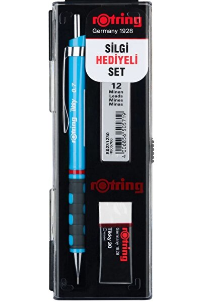 Rotring Supertrend Tikky Versatil Kalem + Min + Silgi Okul Seti 0.7 mm AÇIK MAVİ