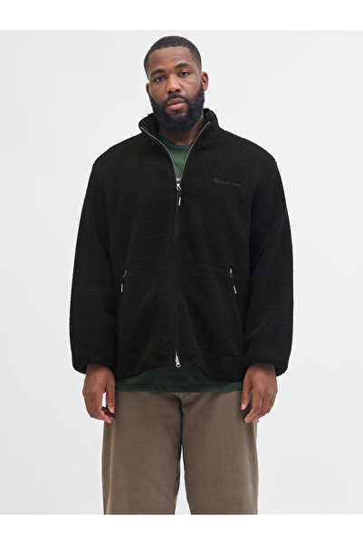 Jack & Jones Jack Jones Jornorrebro Teddy Jacket Pls Men's Black Plus Size Coat 12284073-02
