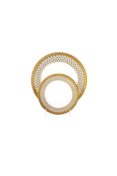 ORIAN 26-piece gold porcelain dining set