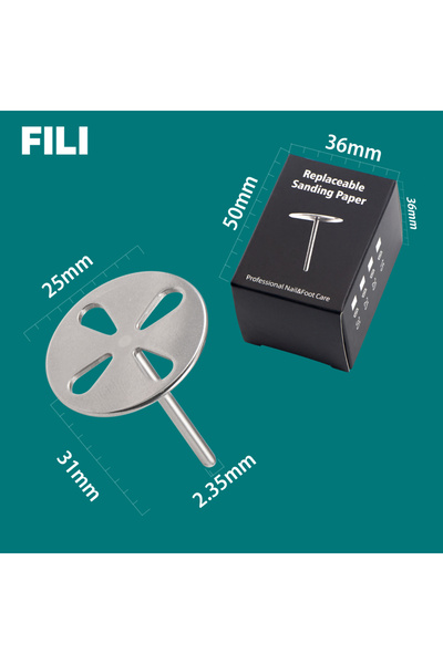 Choice4 Hollowed Silver Professional Replaceable Sanding Paper 25 MM Pedicure Disc Foot Dead Skin Cuticle Ca