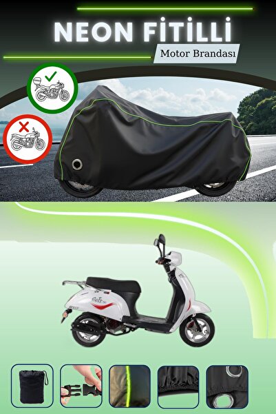 Cemku Shine حقيبة خلفية سوداء وقفل متوافقان مع قماش نيون فيتيلي فالكون سوفت 50 المتوافق مع المحرك