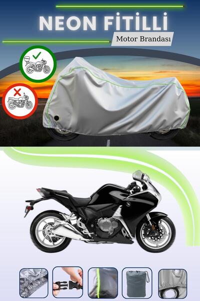 Cemku Shine Gray Tail Bag and Lock Compatible Neon Corded Honda Vfr 1200 X Cr...