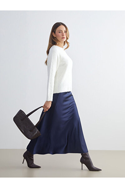LC Waikiki Rmz Gi̇yi̇m Farkiyla A-Line Satin Skirt with Waist Drawstring
