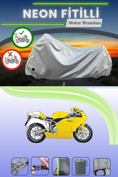 Cemku Shine حقيبة خلفية رمادية اللون ومتوافقة مع قماش الدراجات النارية المتوا...